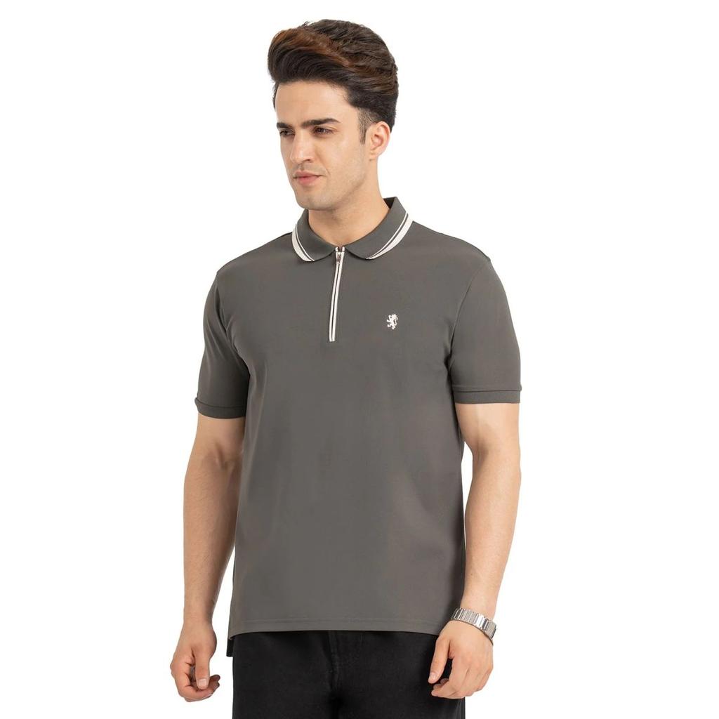 T Shirts for Men in Olive | Polo Half Sleeve T Shirt — photo 2