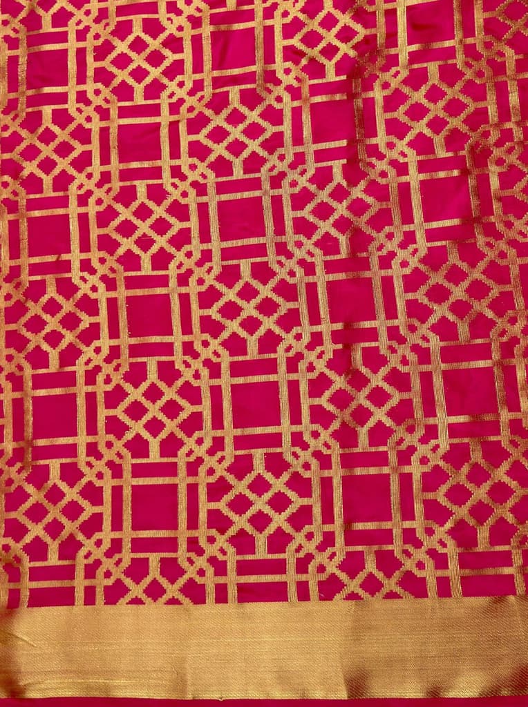 MIMOSA Women's Woven Design Banarasi Style Art Silk Saree with Blouse Piece - Rani ( SA00003121RNFREE ) — photo 6