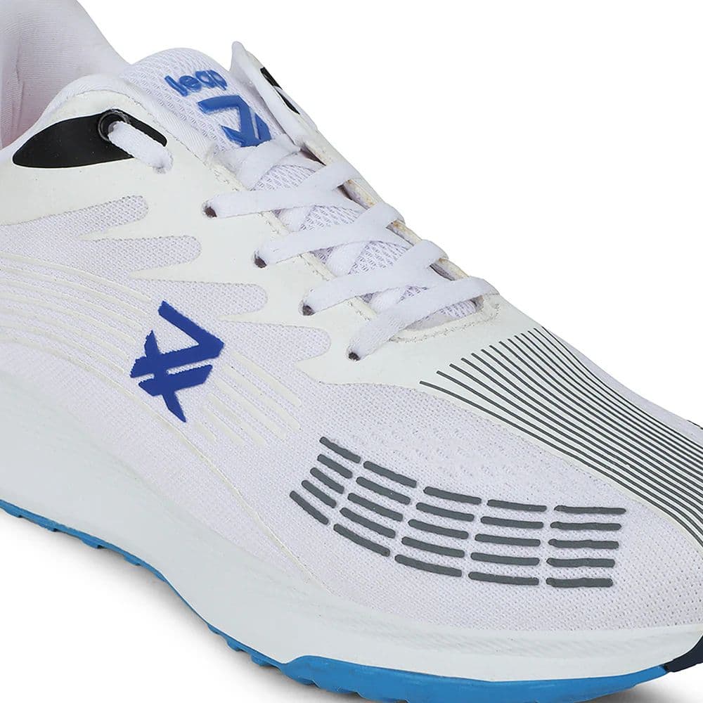 Leap7x White Lacing Sports Running Shoes For Men RW-14 By Liberty — photo 4