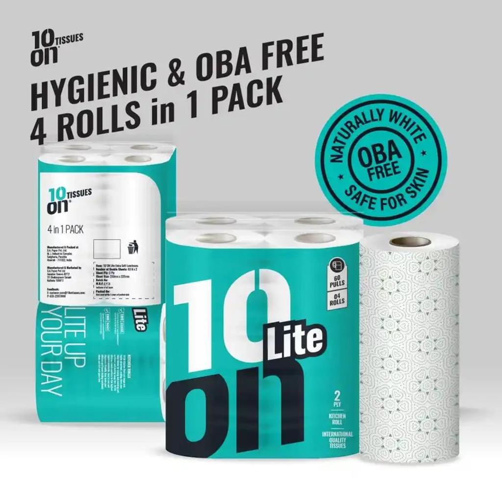 10'ON Lite Kitchen Towel Pack | 60 Pulls x 4 Roll