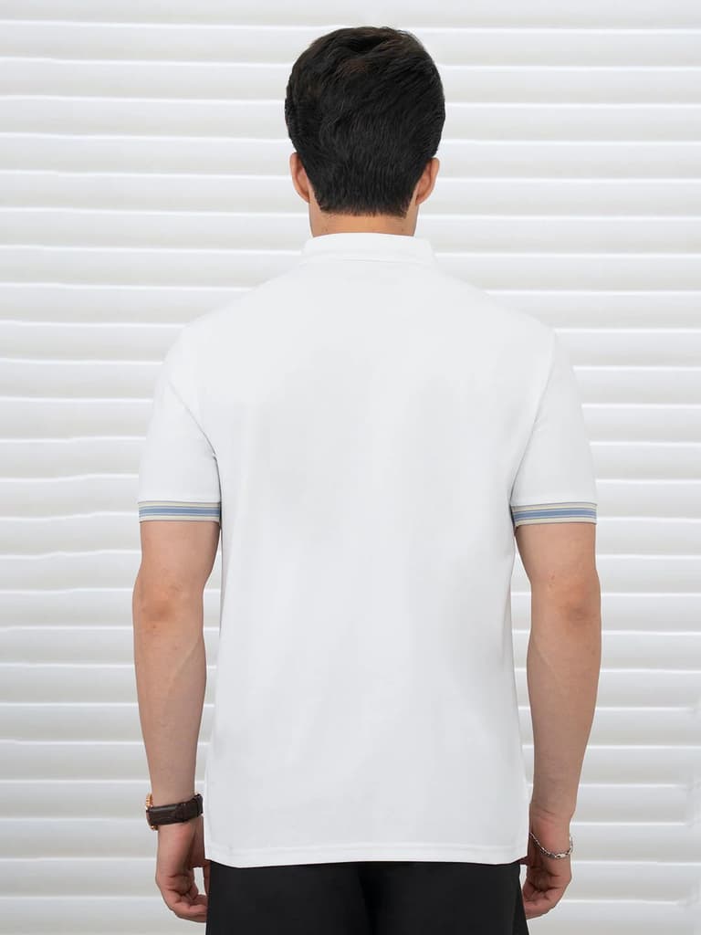T Shirts for Men in White | Polyester Polo T Shirt — photo 3