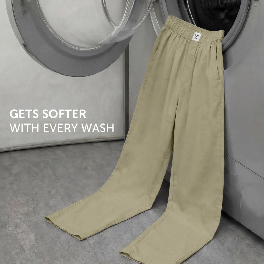 Ultra-Breathable Cotton Chambray Pyjamas - Dusty Olive — photo 5