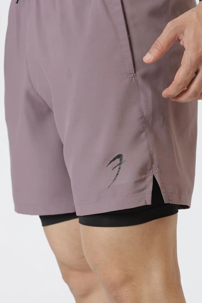 2 in 1 Compression Shorts Mauve — photo 4