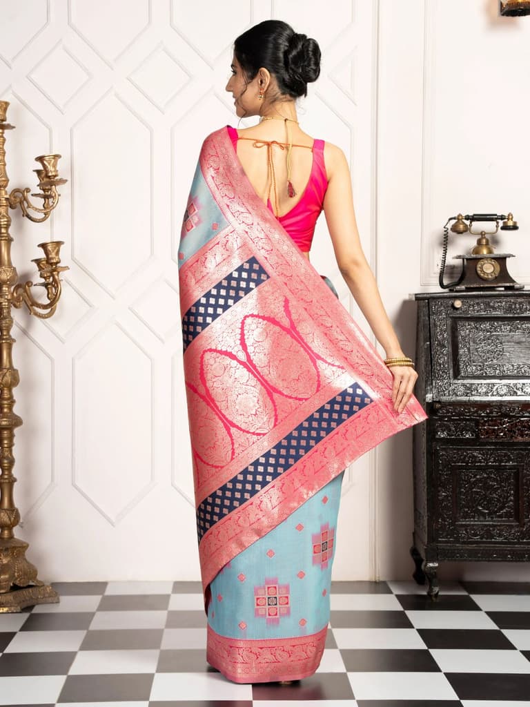 Mimosa Women's Woven Design Kanjivaram Style Art Silk Saree With Blouse Piece : SA00002072SFFREE — photo 4