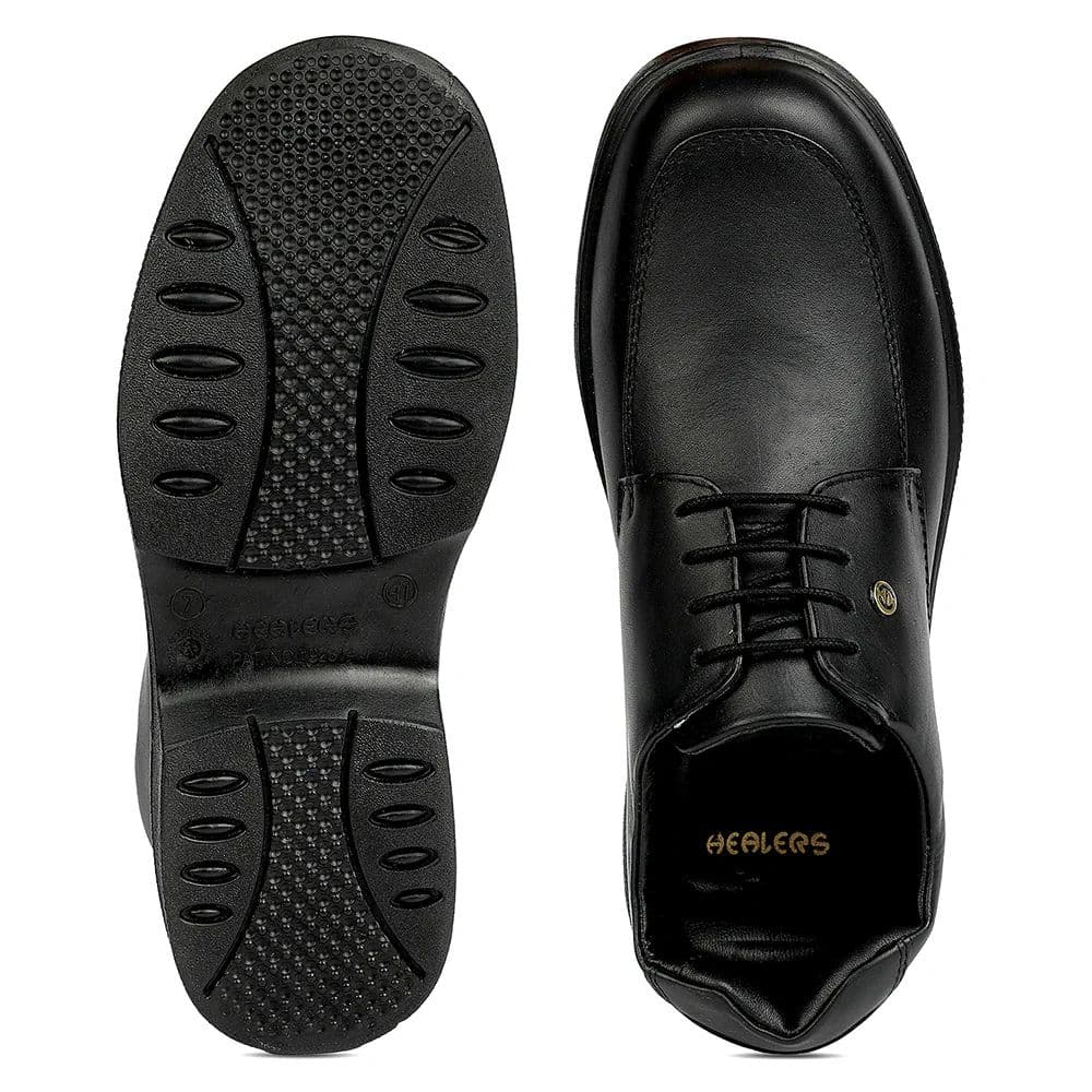 Healers Black Formal Lacing Derby Shoes for Men 204601AN by Liberty — photo 7