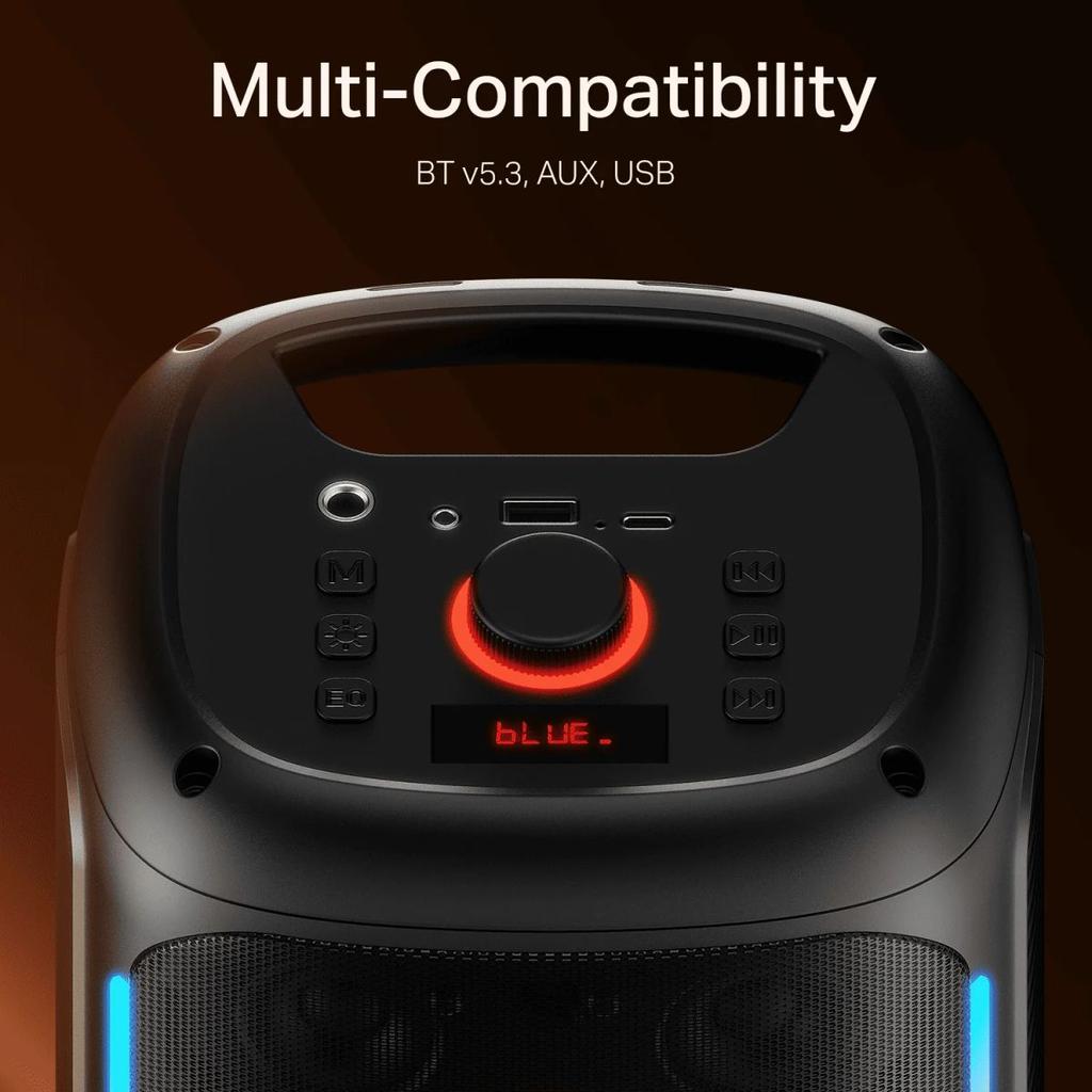 boAt PartyPal 30 | Bluetooth Speaker with 25W Sound, RGB LEDs, 6 Hours Playback, Karaoke & TWS