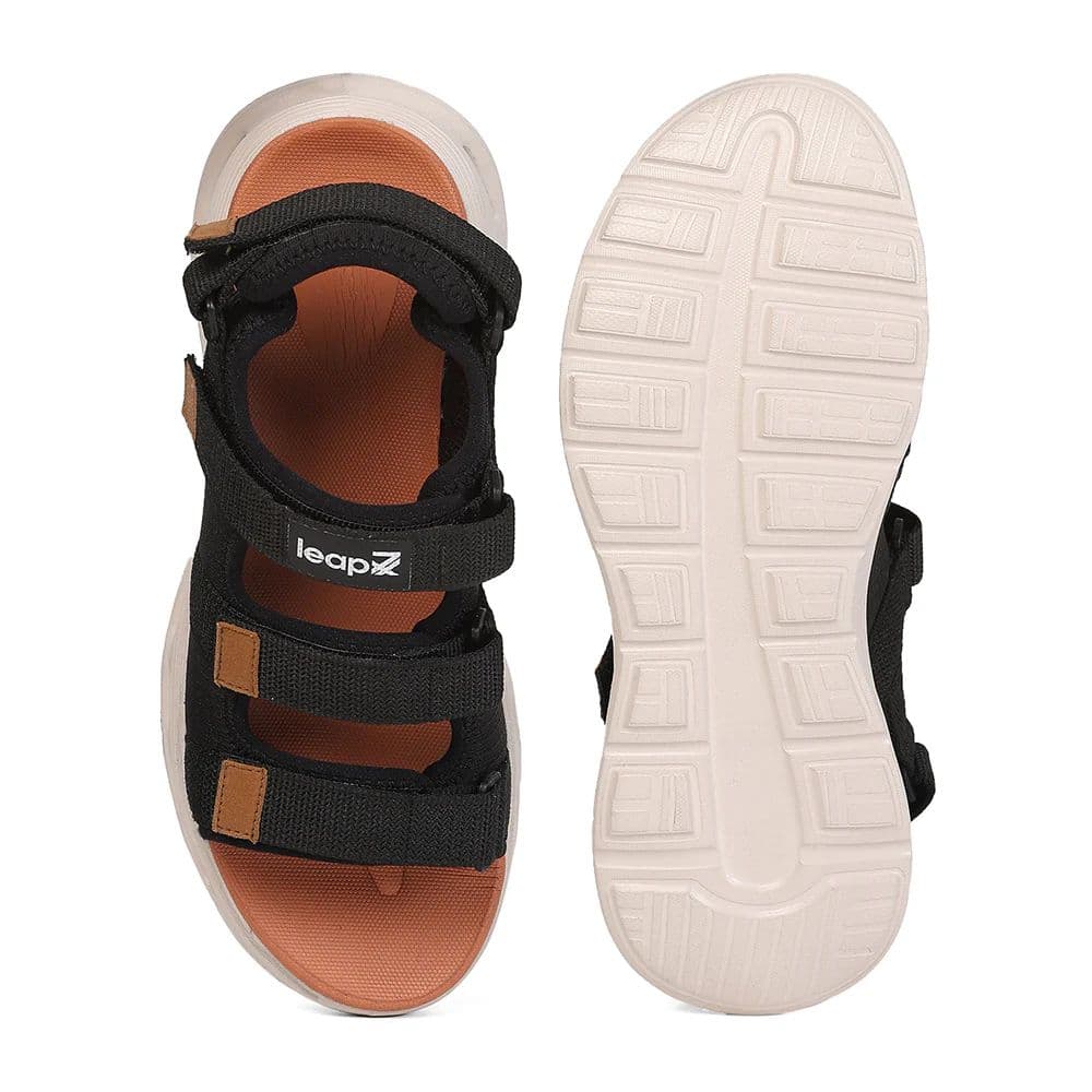 Leap7X AIRFLOW-S2 Men's Black Casual Sandals - Velcro Closure with Airflow Outsoles — photo 4