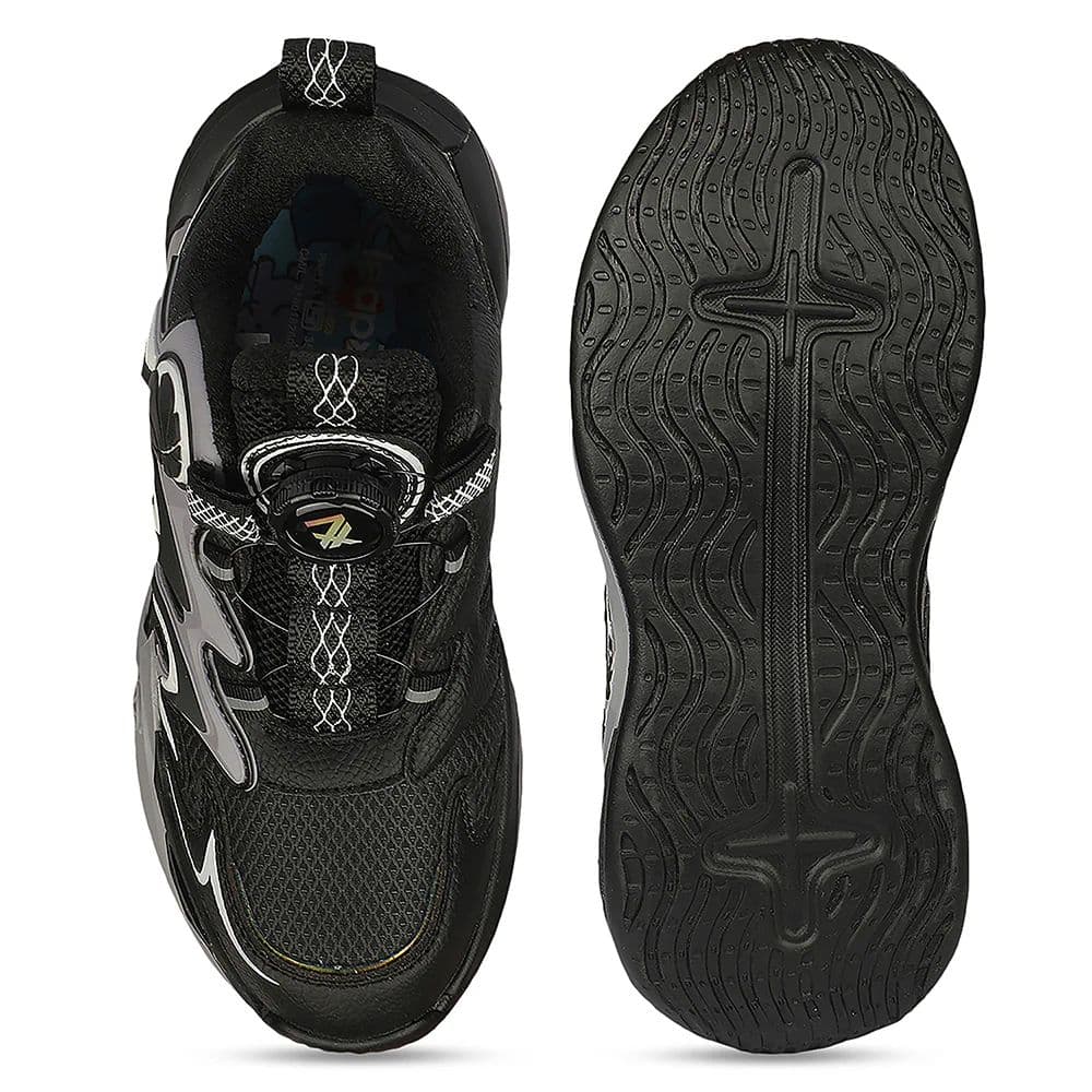 Leap7X ZLP-XK-10 Black Sports Non lacing Walking Shoes for Kids By Liberty — photo 4