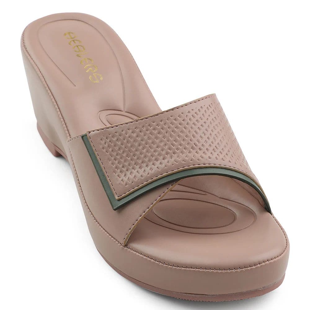 Healers Peach Wedge Heel Sandal For Women LNF-7 By Liberty — 3/36 / Peach