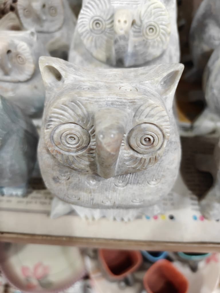Owl Figurine | Ceramic | Brown | Decorative