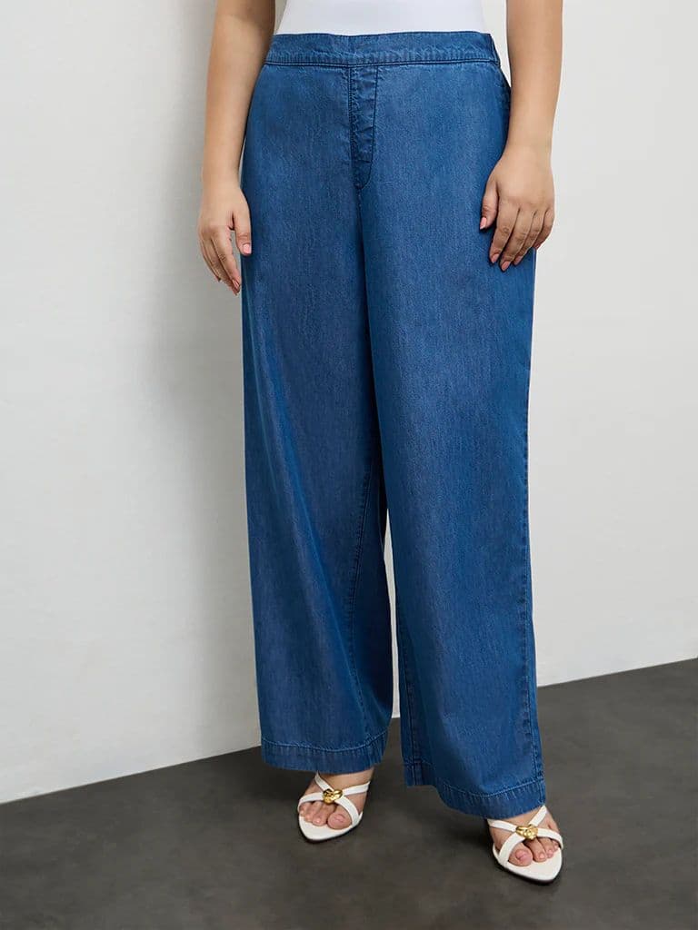 Gia Dark Blue High-Rise Denim Trousers — photo 2