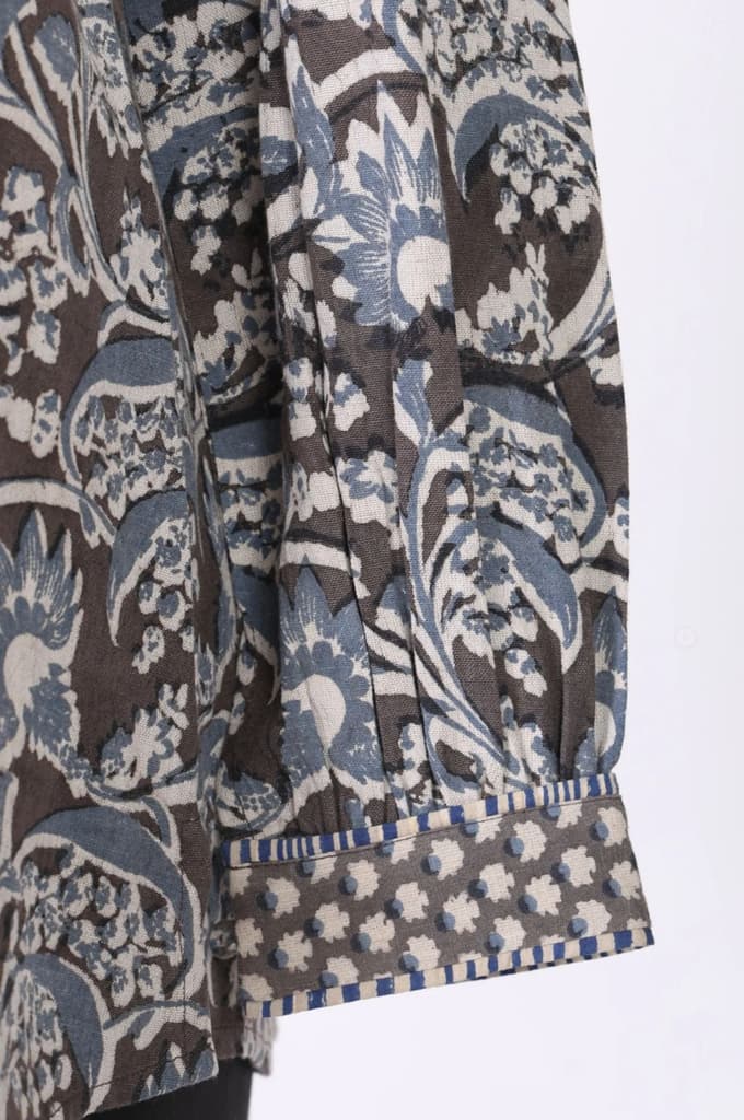 Grey Floral Rayon Straight Top — photo 7