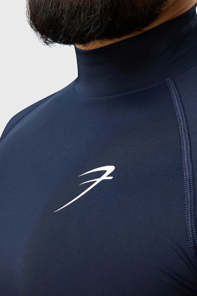 High Neck Compression T-shirt Navy — photo 4