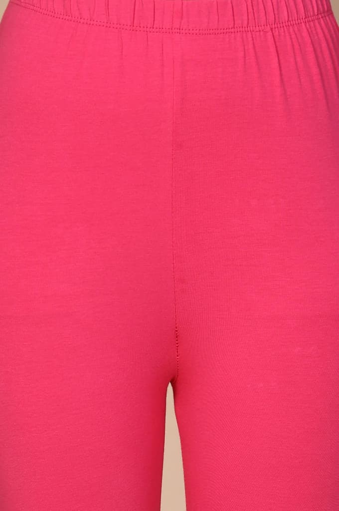 Pink Solid Skinny Fit Cotton Tight — photo 6