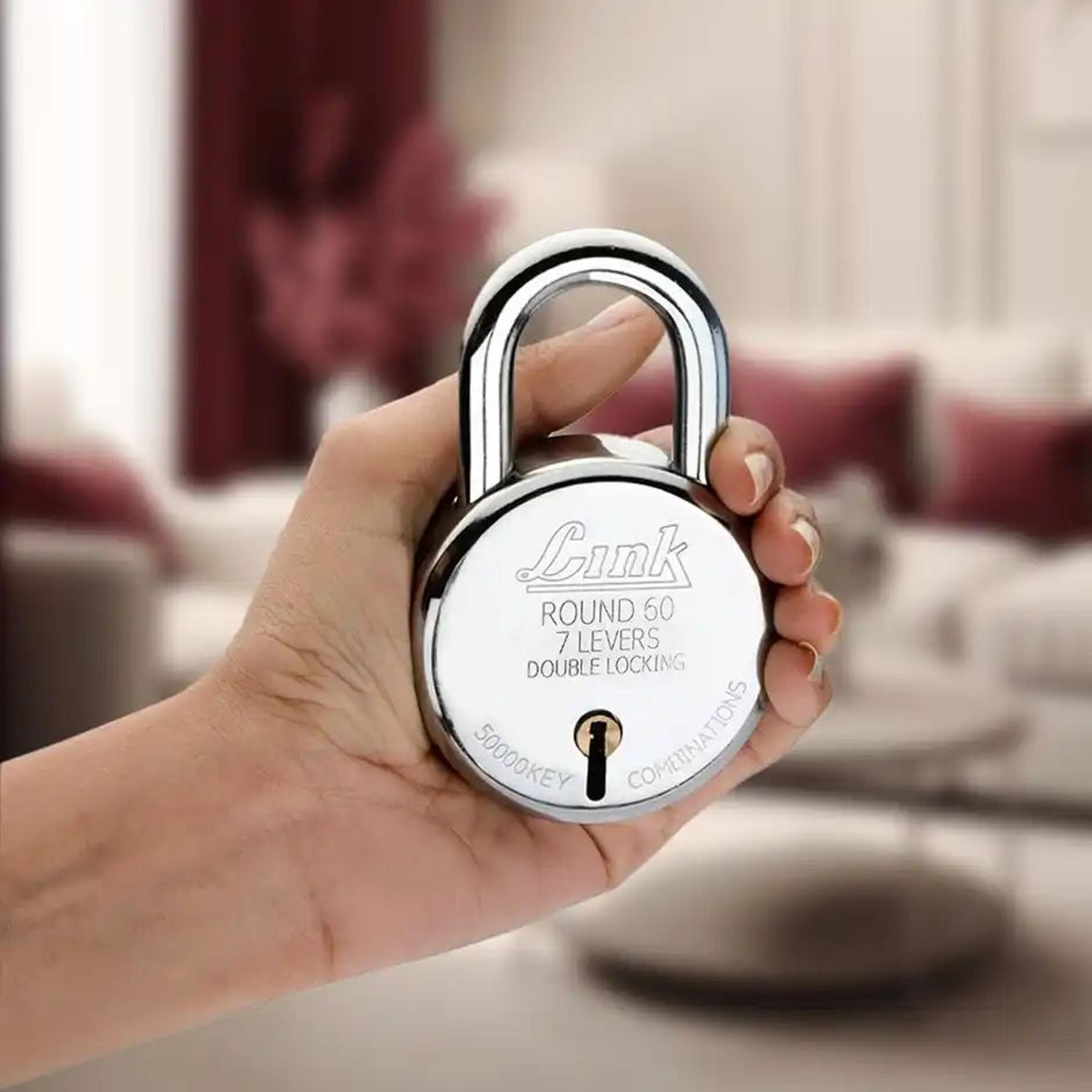 Link Stainless steel New Round 60 mm Padlock