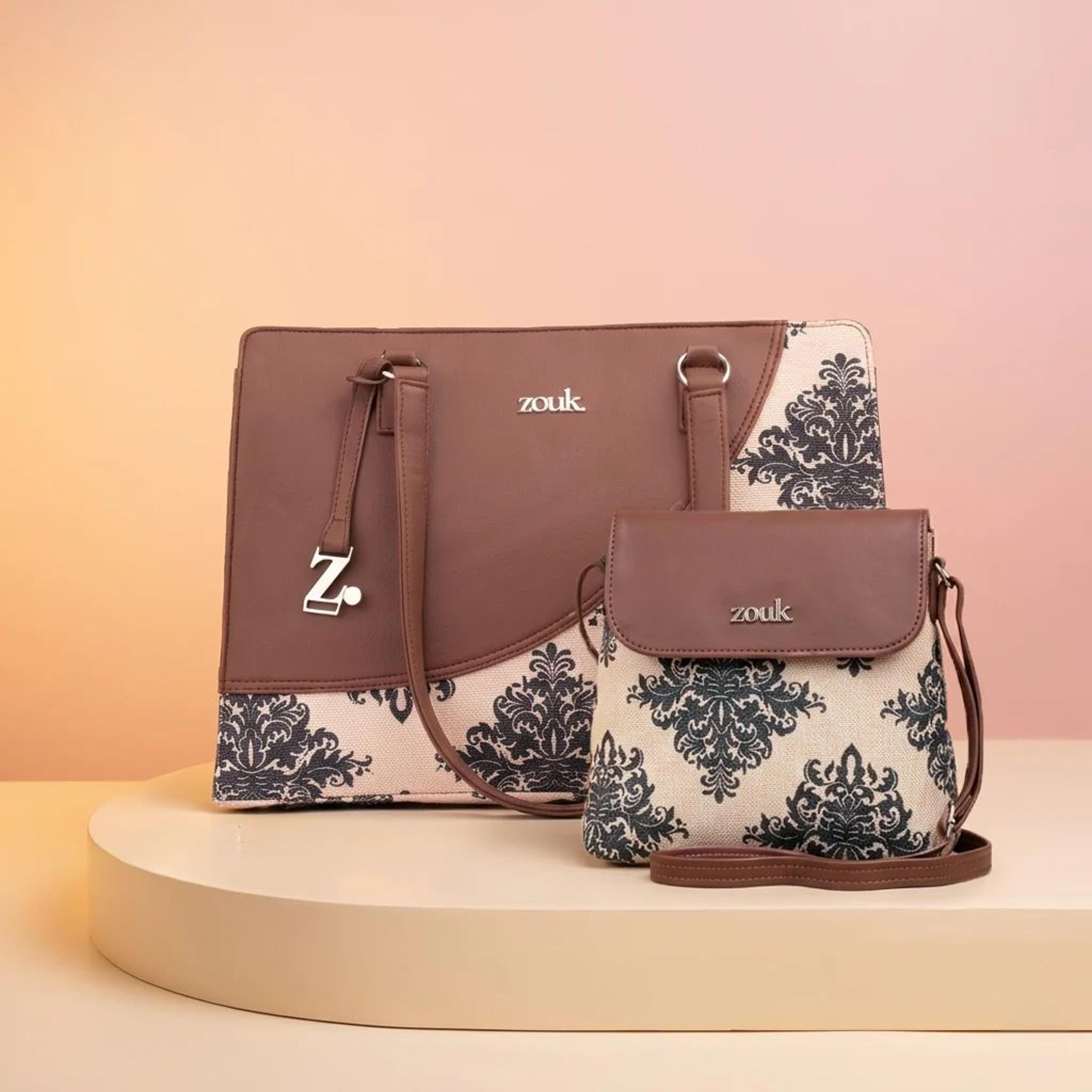 Mughal Motif Office Essential Bag & Mughal Motif Flap Sling Bag Combo