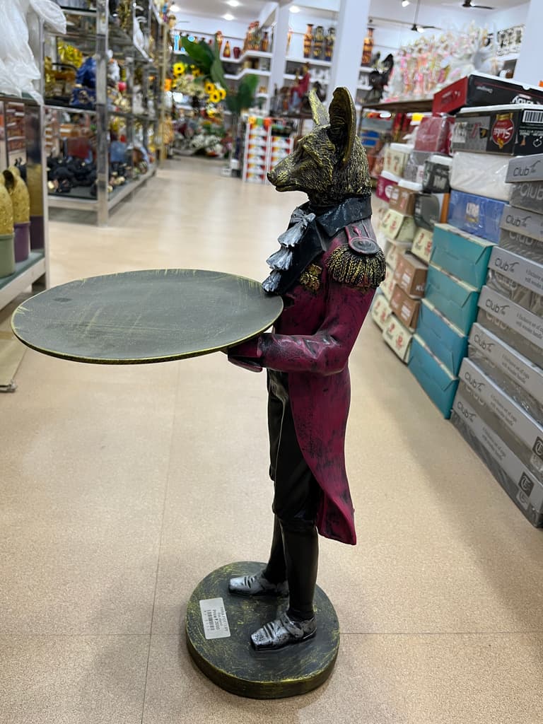 Golden Statue of a Woman Holding a Tray | Sculpture | Bronze | Gold