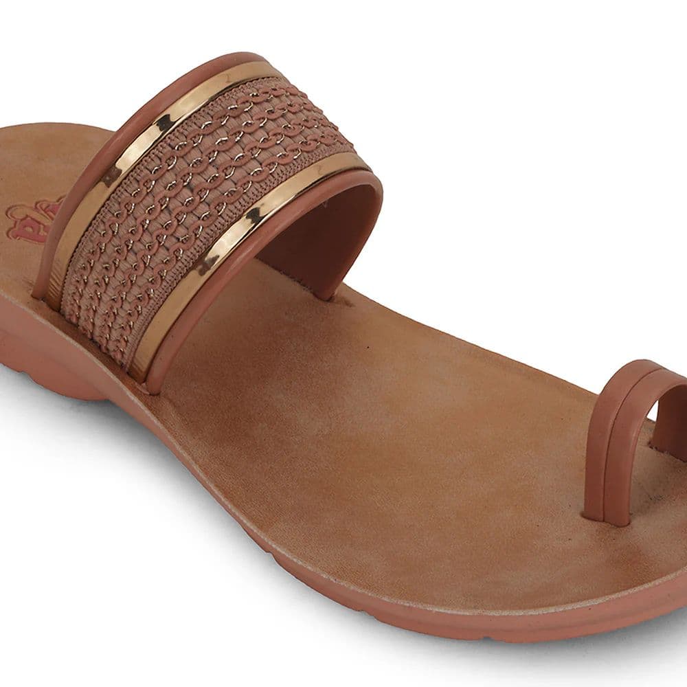 A-HA Peach Casual Toe Ring Slipper For Women LPU-14 By Liberty — photo 5