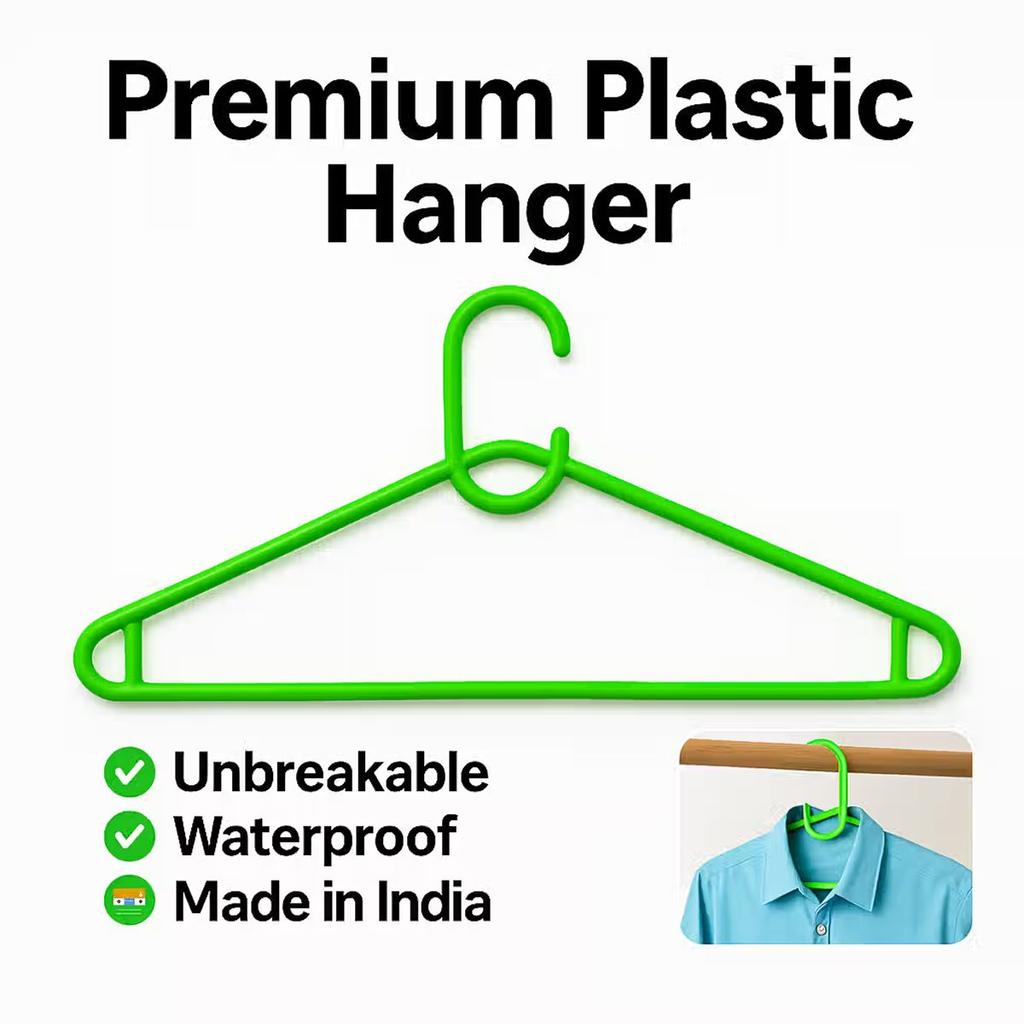 Sinco Misha Plastic Cloth Hanger - Pack of 3 pcs - Green — photo 2