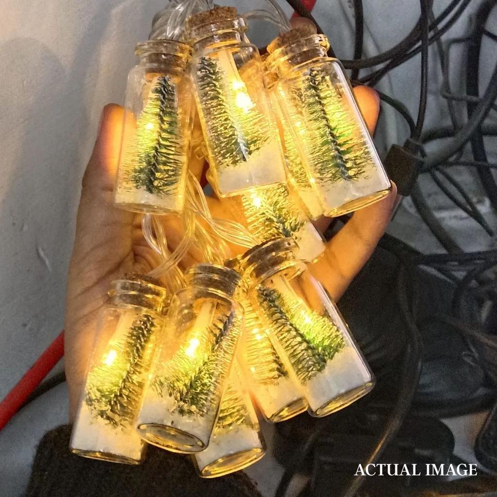 Wishing Bottle Christmas String Lights – Mini Snowy Jar LED Fairy Lights — photo 4