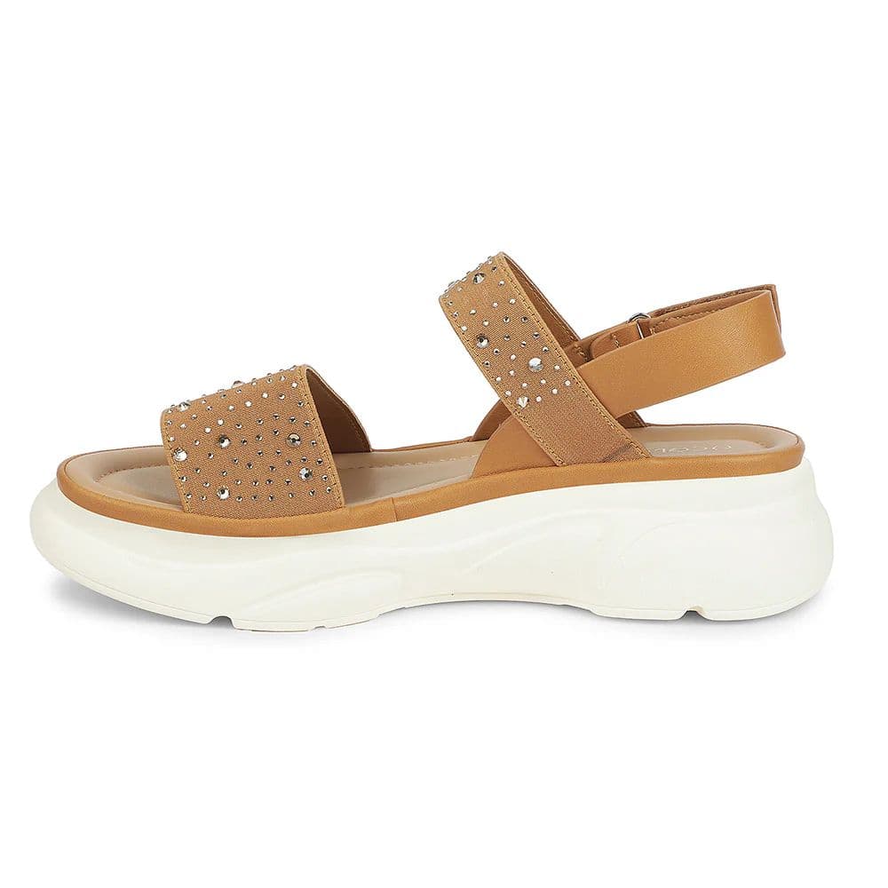 Healers Tan Casual Flat Sandal for Women ZQ-XYSN-08 by Liberty — photo 3