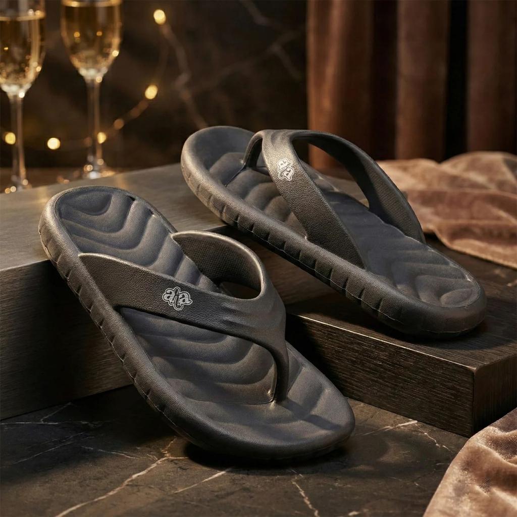 A-HA Grey Casual Slip on Slippers for Men LSC-1E By Liberty — photo 2
