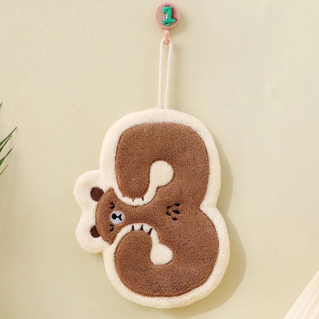 Cute Bear Alphabet Hand Towels – Super Absorbent n Plush — B