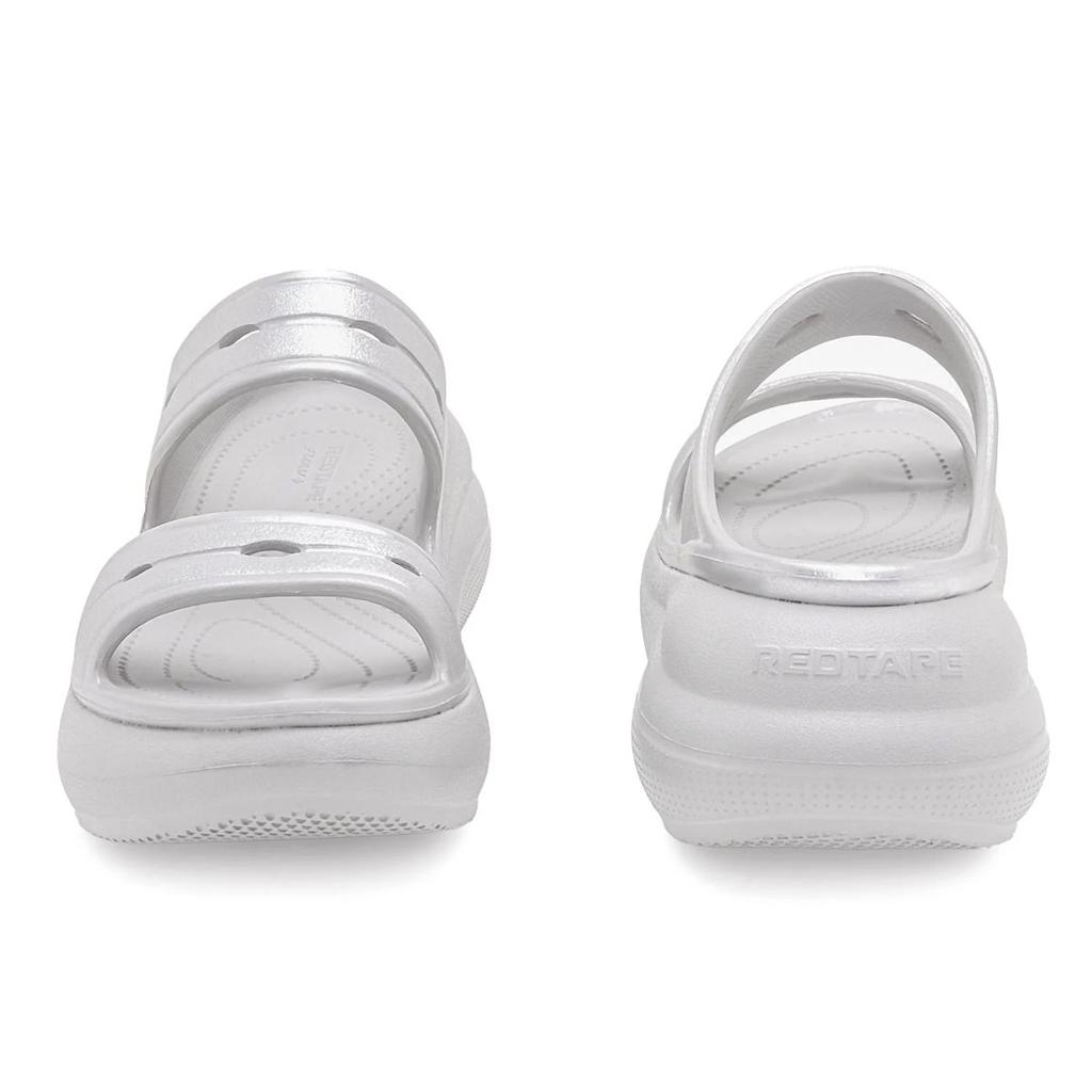 Womens Sliders in Metallic Ice Grey | Casual Pool Sliders — photo 4