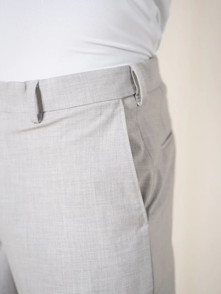 Ethereal Grey Melange Stretch Formal Pants