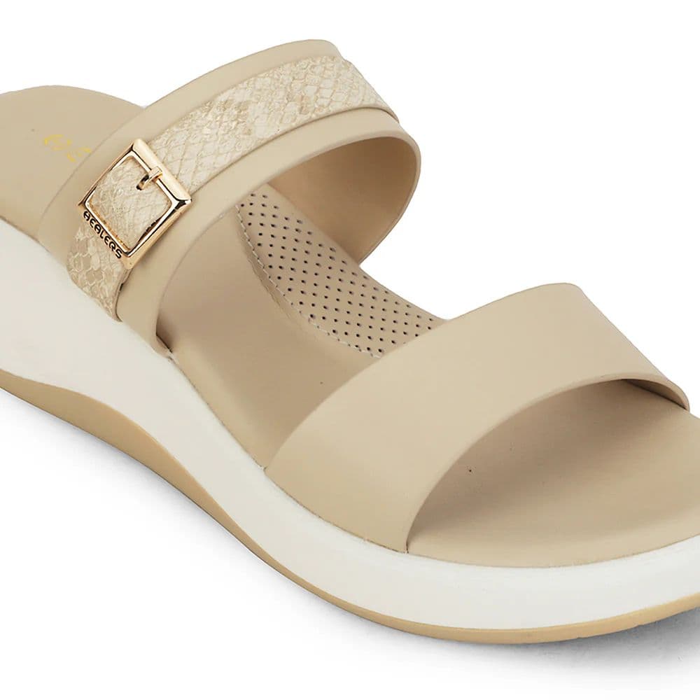 Healers Beige Casual Wedge Heel Sandal For Women SSAL-8 By Liberty — photo 5