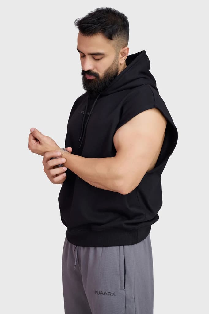 Signature Cap Sleeves Hoodie Black — photo 2