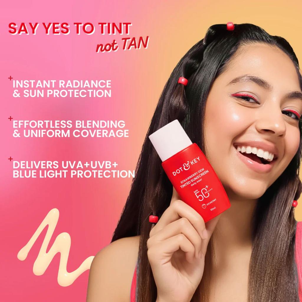 Strawberry Dew Tinted Sunscreen SPF 50+ PA++++ With New-Age UV Filters — photo 7