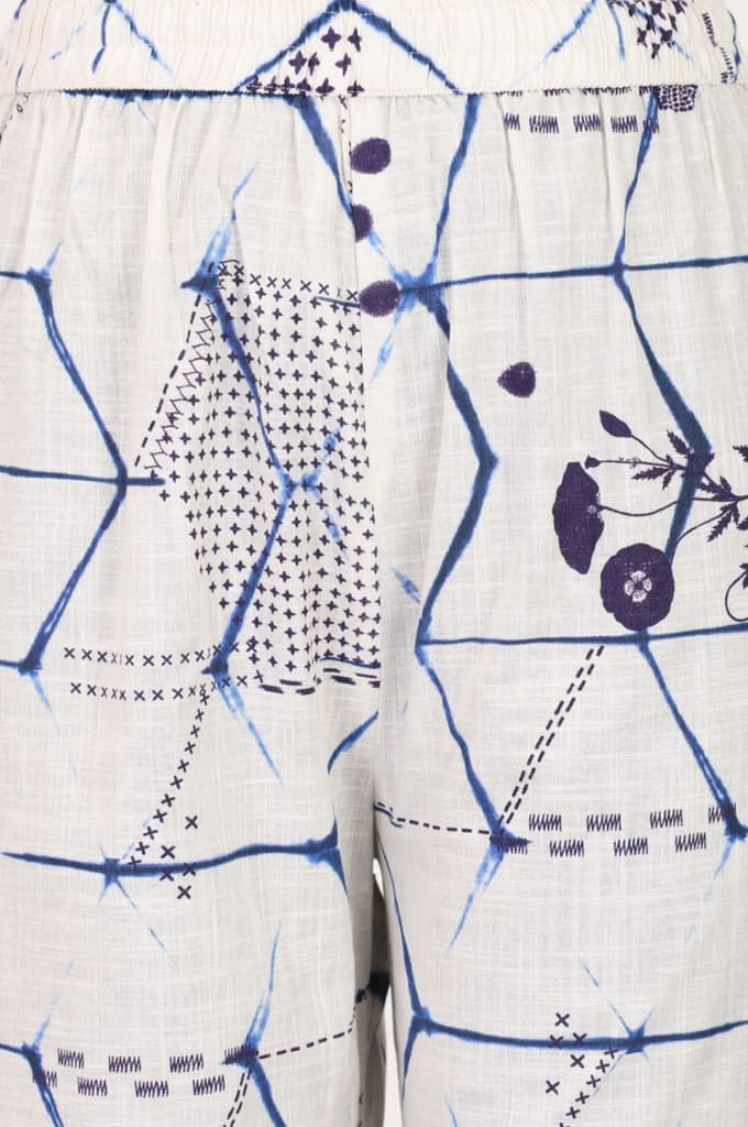 Off White Geometric Printed Pure Cotton Straight Fit Pants — photo 3
