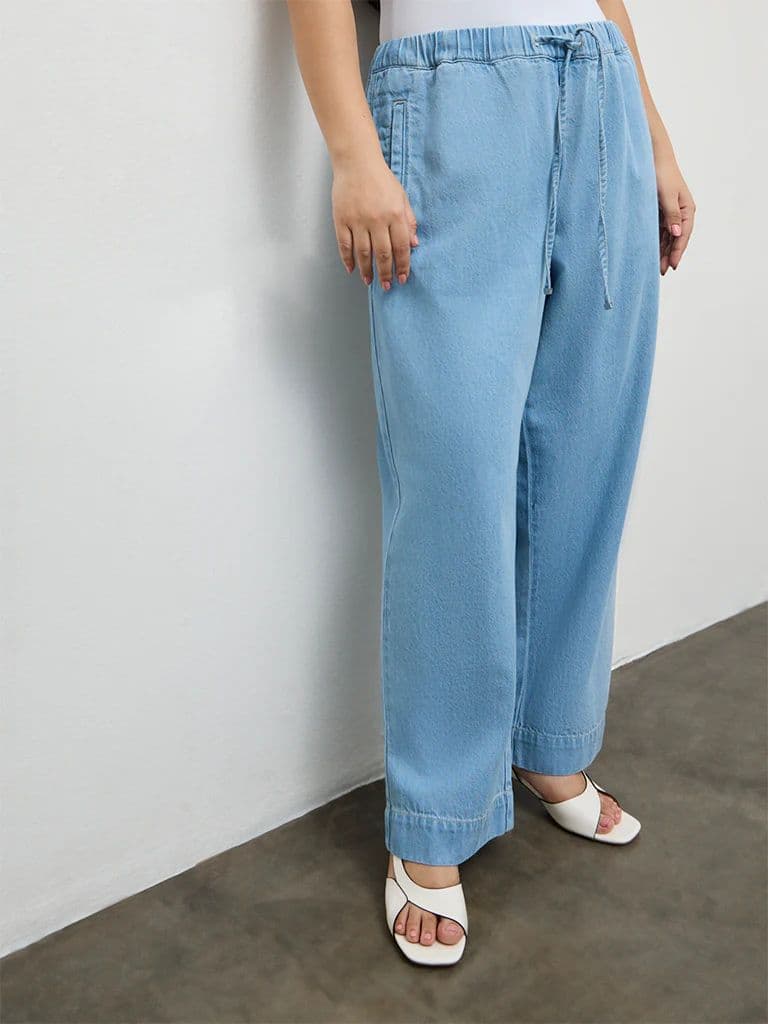 Gia Light Blue High-Rise Denim Pants — photo 2