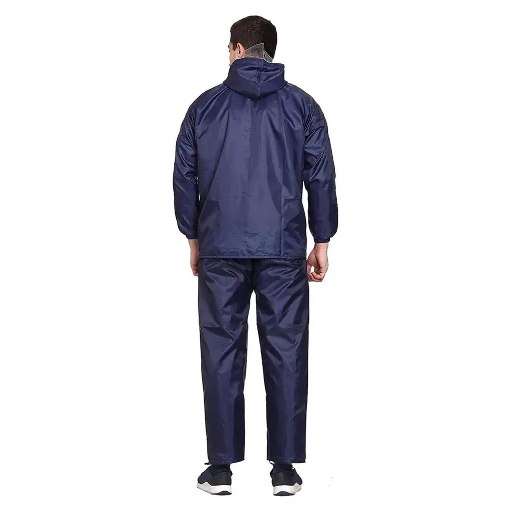 INFISPACE Adult Unisex Polyester Raincoat Suit with Adjustable Cap & Pockets Blue Color XXL — photo 2
