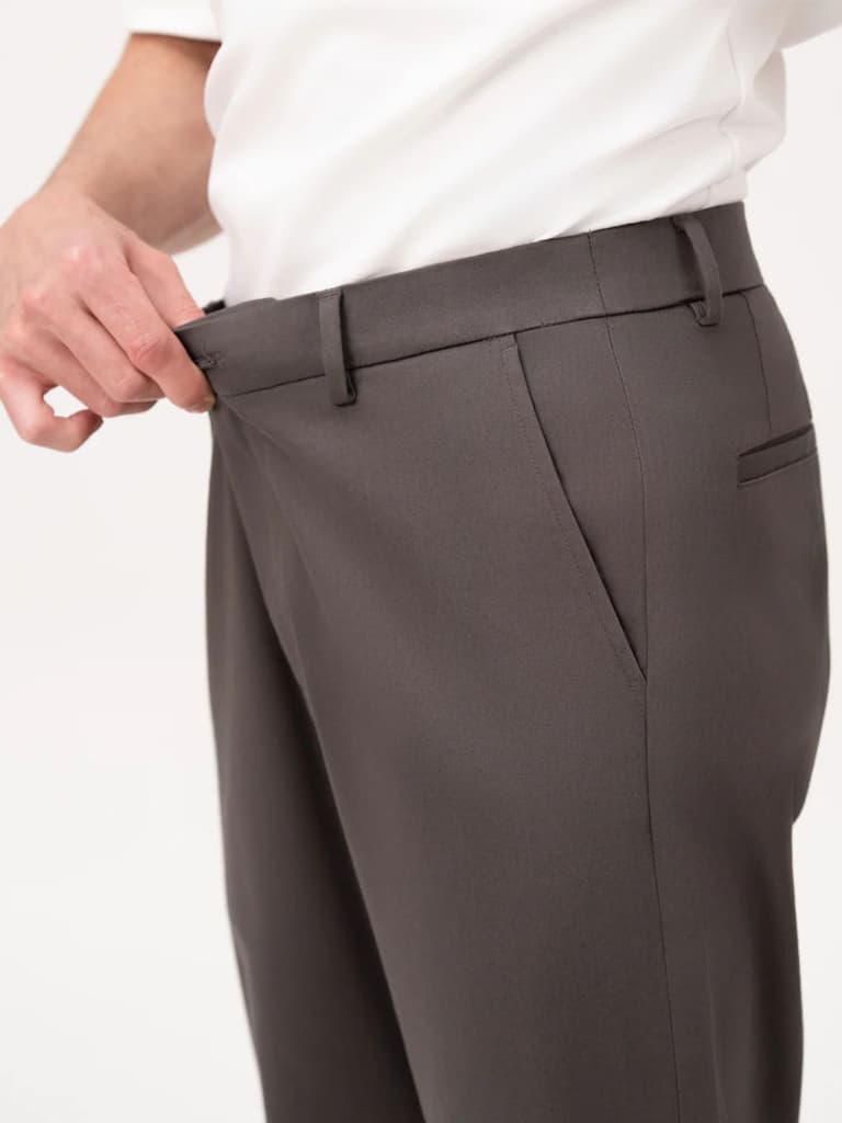 Ashvane Grey Relaxed Fit Stretch Chinos for Men — photo 6