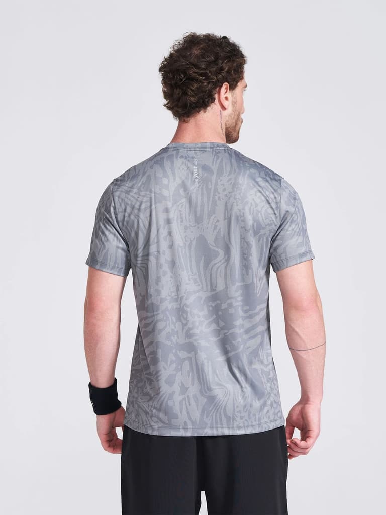 Men's Grey Printed Round Neck T-Shirt — photo 4
