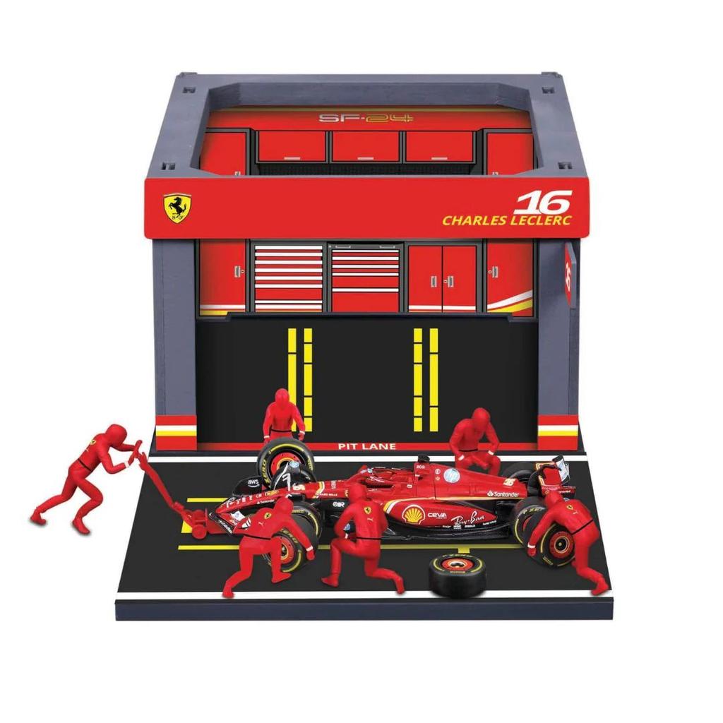 Racing Car Pit Pass Set | Die-Cast Car with 6-Piece Pit Crew & Paddock Garage