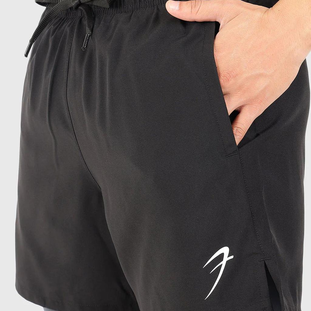 2 in 1 5" Compression Shorts Black