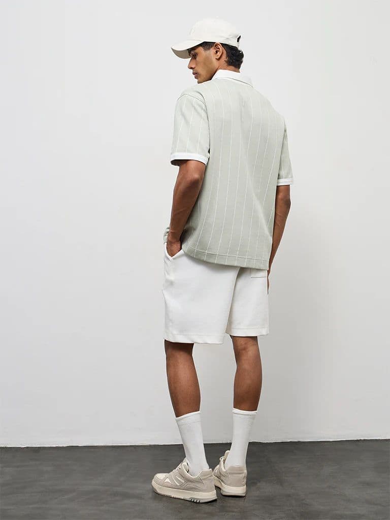 Nuoflexx Sage Striped Relaxed-Fit Cotton-Blend Polo T-Shirt — photo 4