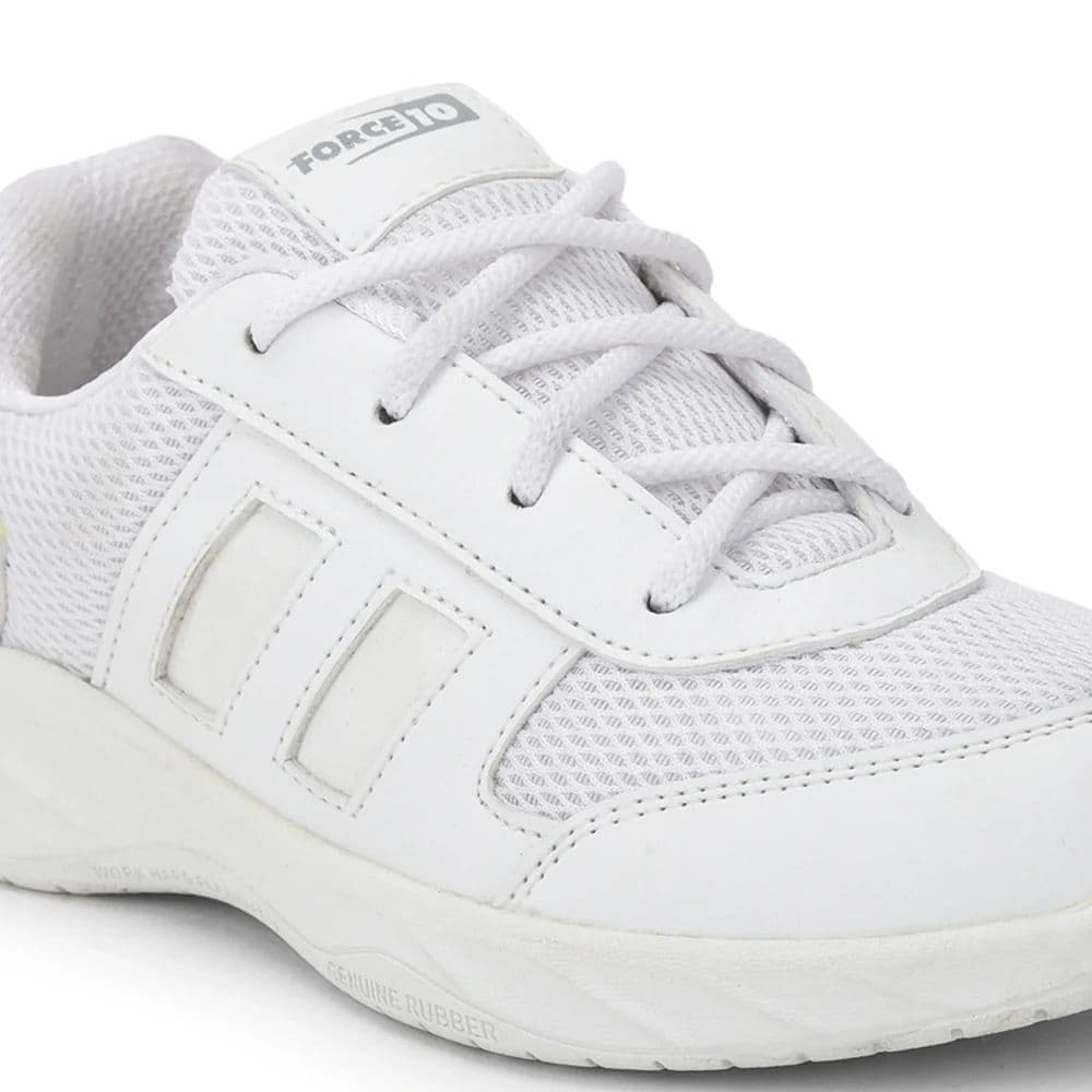 Force 10 White Lacing Uniform School Shoes For Kids SKOLGAME-L By Liberty — photo 6