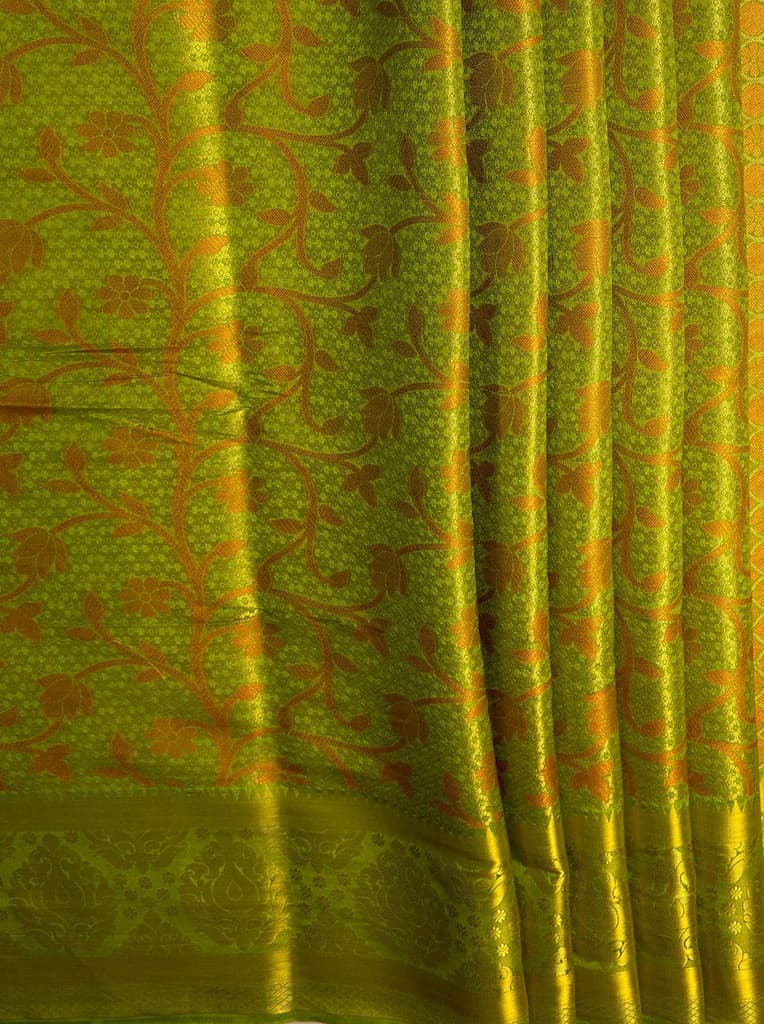 MIMOSA Women's Woven Design Kanjivaram Style Art Silk Saree with Blouse Piece - Olive ( SA00003141OLFREE ) — photo 6