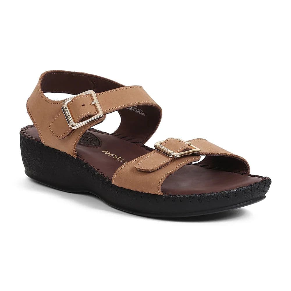 Healers MDG-4 Women's Tan Casual Sandals - EVERYDAY COMFORT with Premium Nubuck Upper — 3/36 / Tan