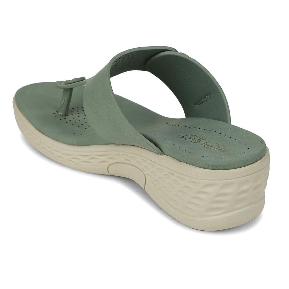 Healers Sea Green Wedge Heel Sandal For Women ZQ-FD-51 By Liberty — photo 4