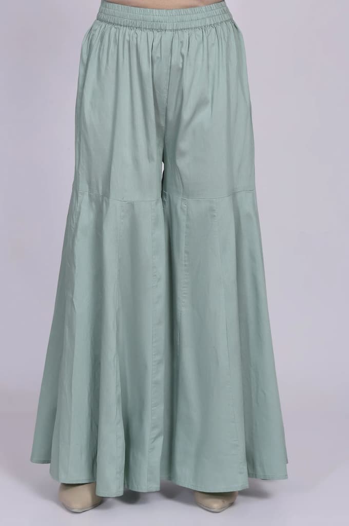 Green Jacquard Zari Straight Kurta with Sharara and Dupatta — photo 6