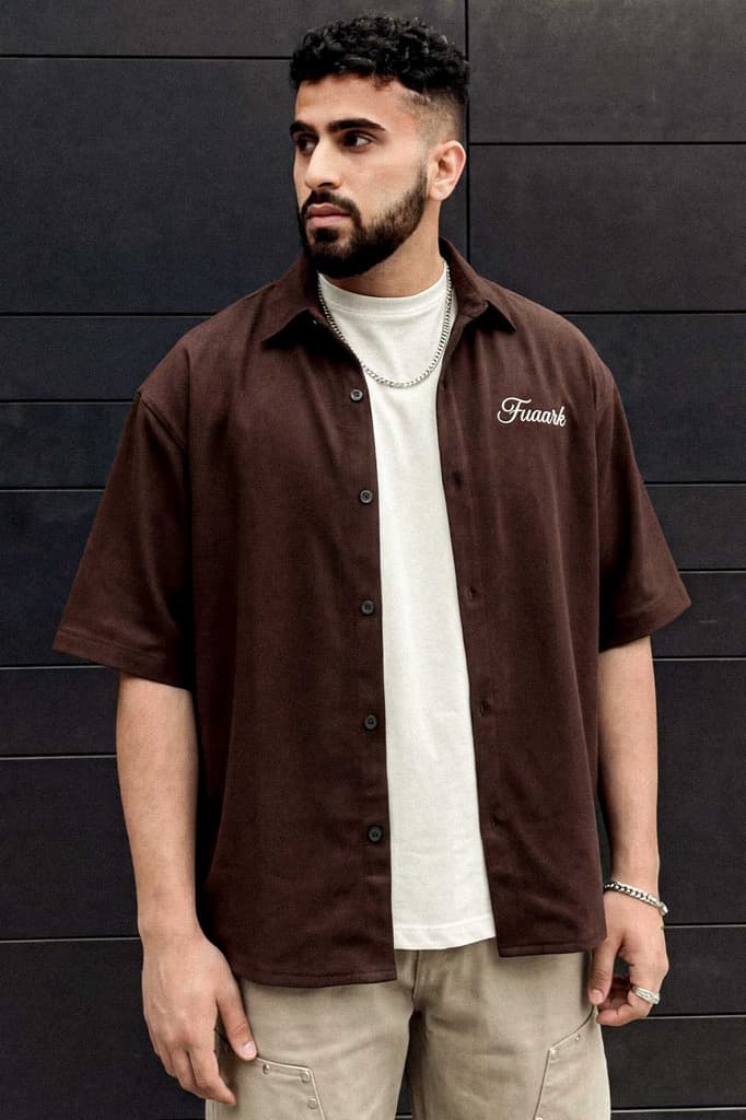 Off Duty Oversized Shirt Coffee — photo 2