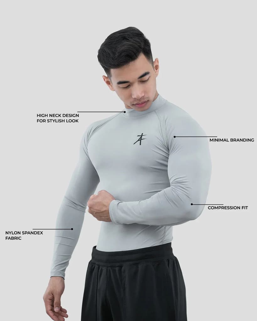 Hustle High Neck Full Sleeve Compression T-shirt — photo 3