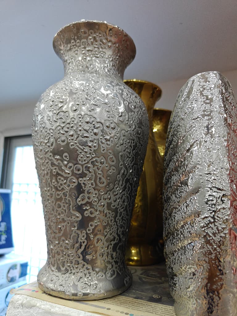 Silver Vase with Designs | Decorative | Metal | Silver