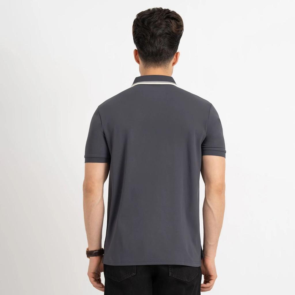 T Shirts for Men in Charcoal Grey | Polo Half Sleeve T Shirt — photo 3