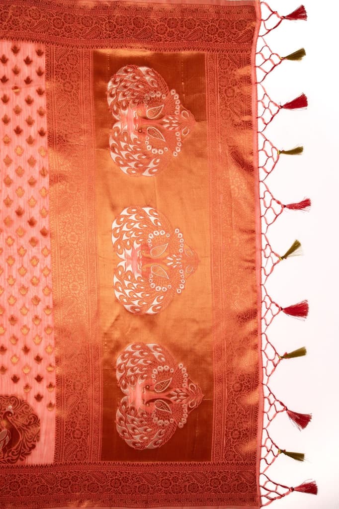 Mimosa Women's Woven Design Banarasi Style Art Silk Saree With Blouse Piece : SA00001808GJFREE — photo 7